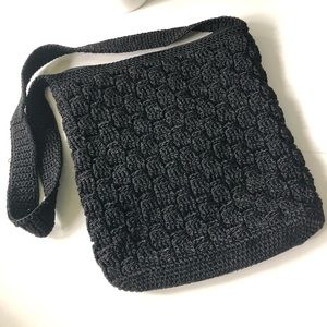 The SAK Womens Black Crochet purse Bag